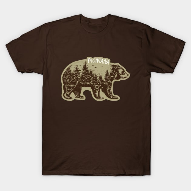 Mountain Grizzly Bear Montana Sticker T-Shirt by sentinelsupplyco